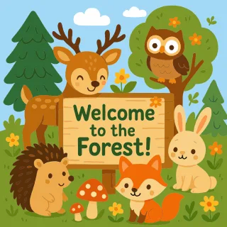 Ai generated Deer Forest Stickdatei