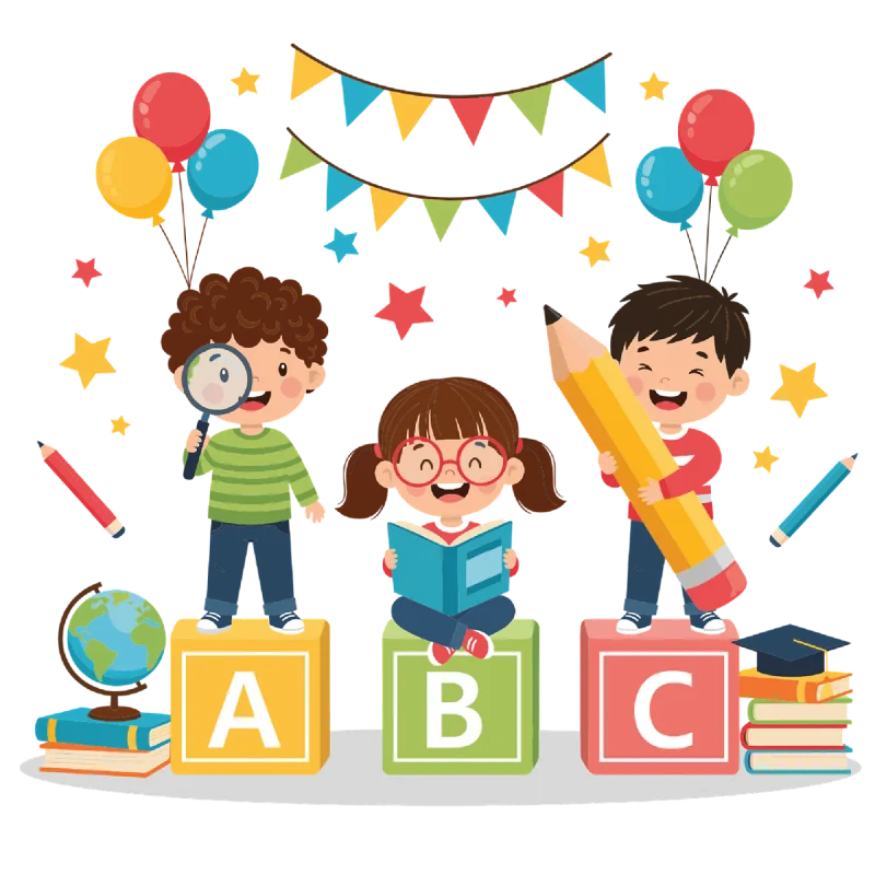 Kids School Education Stickdatei – Kinder