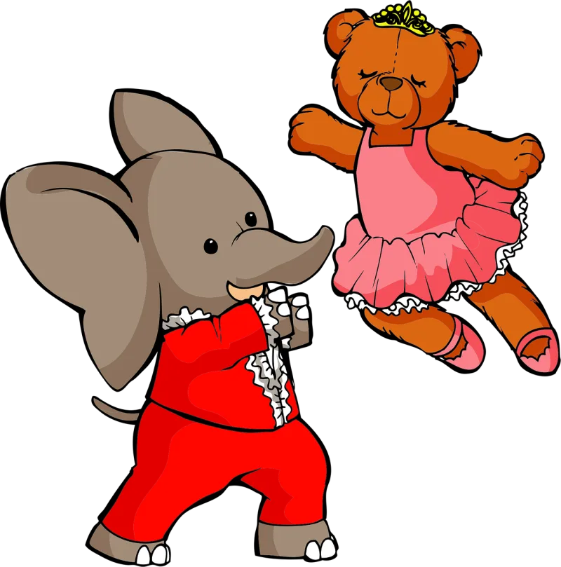 Bear Elephant Ballet Stickdatei – Kinder