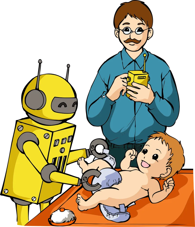 Robot Parenting Father Stickdatei – Kinder