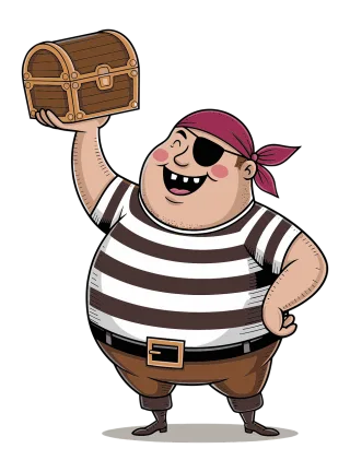Pirate Treasure chest Cartoon style Stickdatei