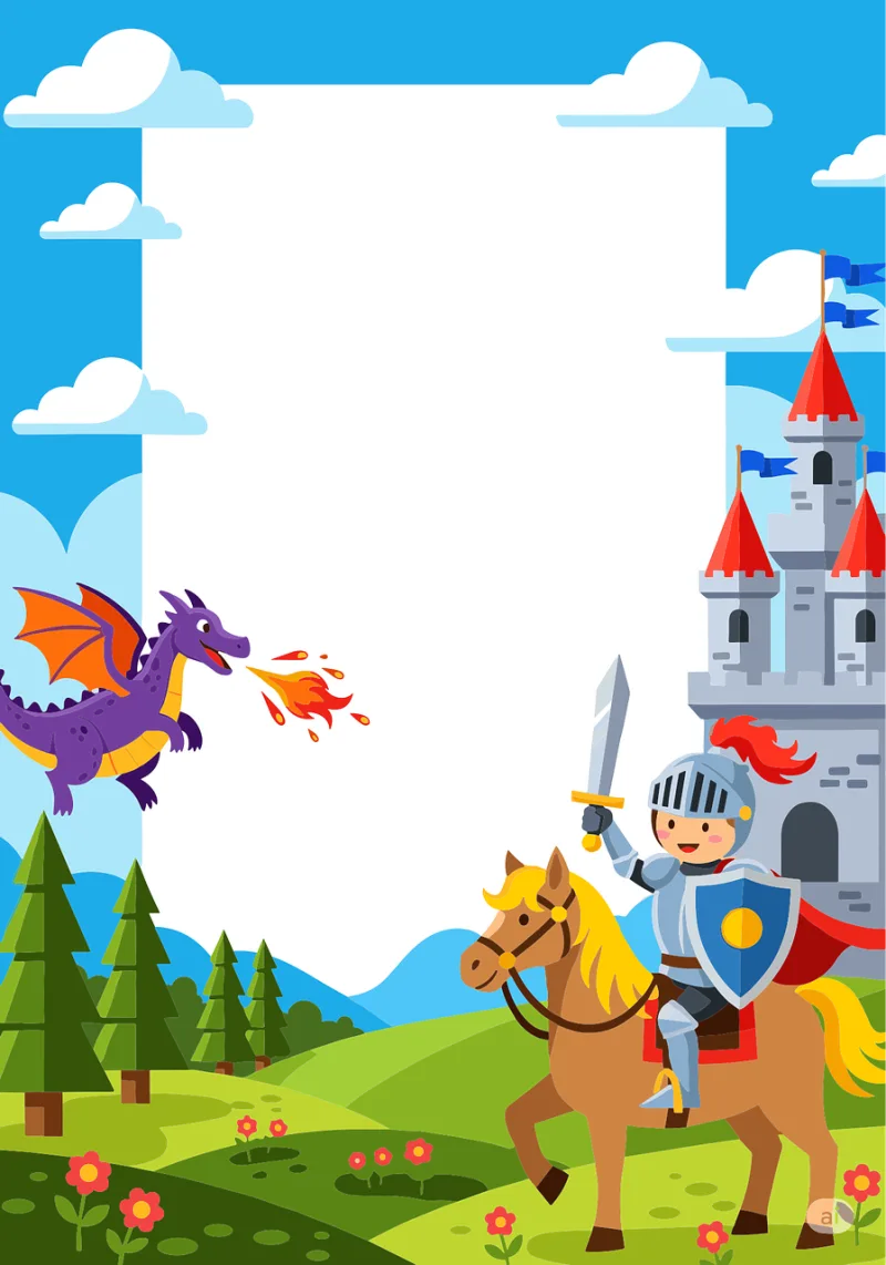 Frame Story Knight Stickdatei – Kinder
