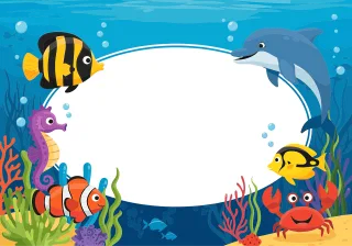 Undersea world Ocean Fish Stickdatei