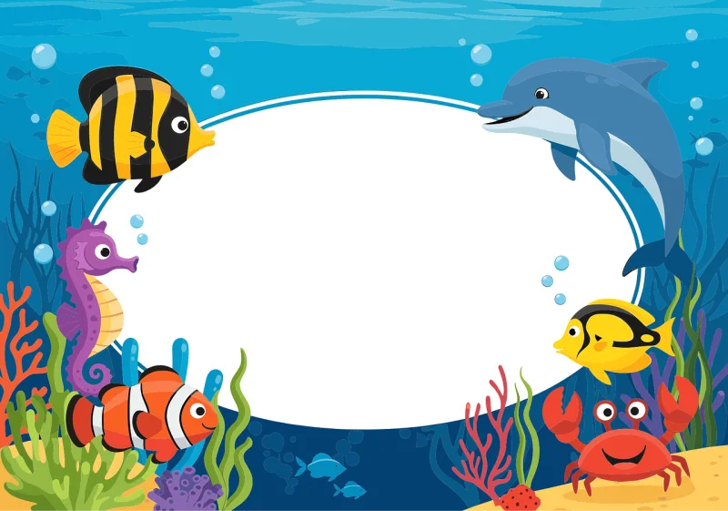 Undersea world Ocean Fish Stickdatei – Tiere