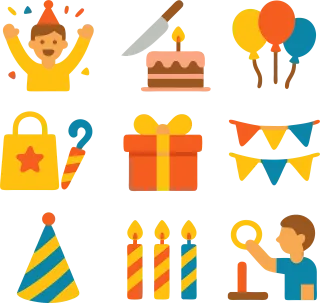 Celebration Happy birthday Party Stickdatei
