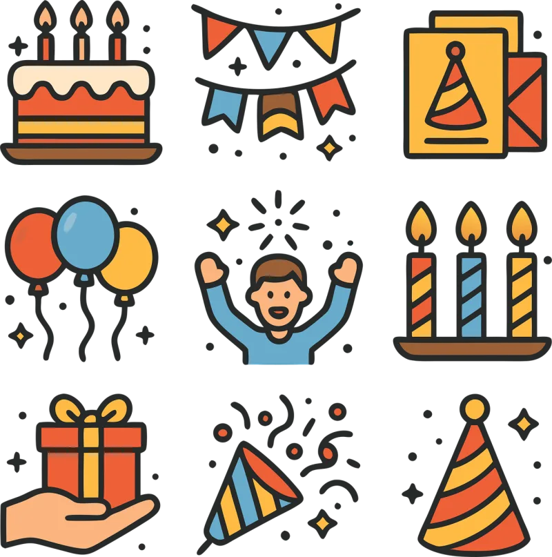 Celebration Balloons Party Stickdatei – Essen & Trinken