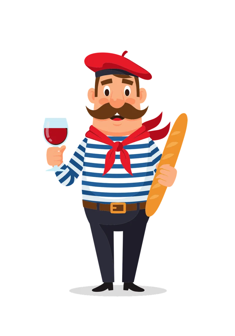 Cartoon French Sailor Stickdatei – Essen & Trinken