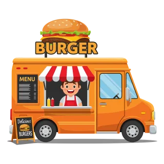 Burger Foodtruck Street food Stickdatei