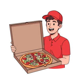 Ai generated Pizza Delivery Stickdatei