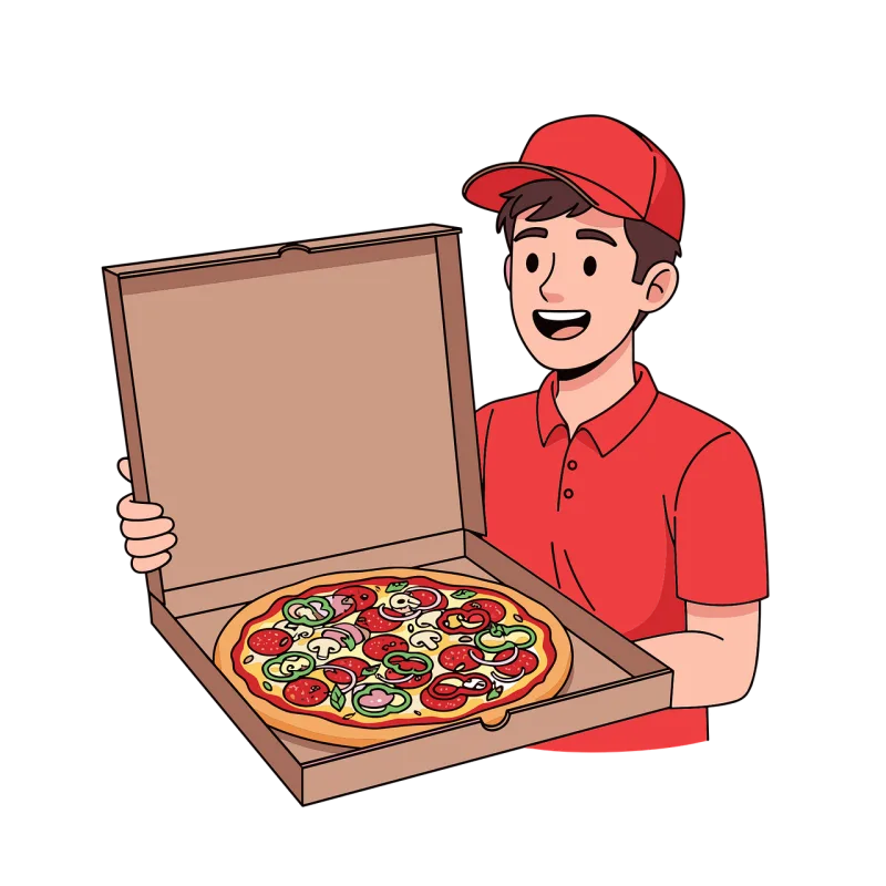 Ai generated Pizza Delivery Stickdatei – Essen & Trinken