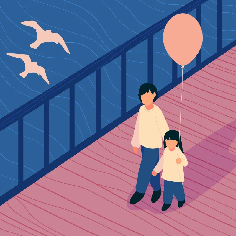 Together Lovely Bridge Stickdatei – Kinder