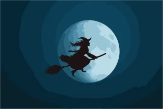 Ai generated Witch Moon Stickdatei – Natur