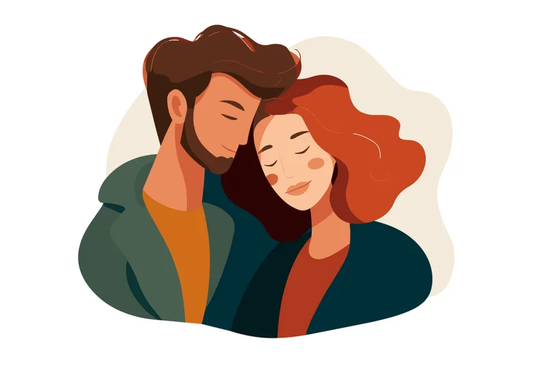 Ai generated Couple Lovers Stickdatei – Herzen & Liebe