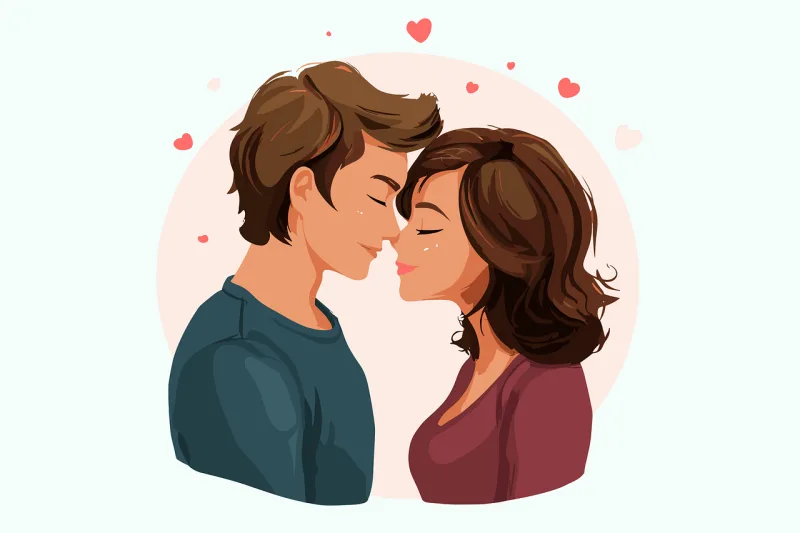 Ai generated Couple Lovers Stickdatei – Herzen & Liebe