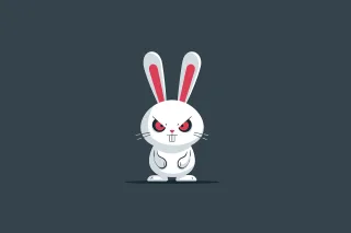 Ai generated White rabbit Zombie Stickdatei – Tiere