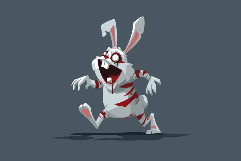 Ai generated White rabbit Zombie Stickdatei – Tiere