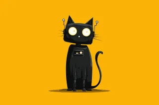 Ai generated Cyborg Cat Stickdatei