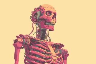 Ai generated Cyborg Skeleton Stickdatei