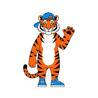 Tiger Cartoon Cap Stickdatei – Natur