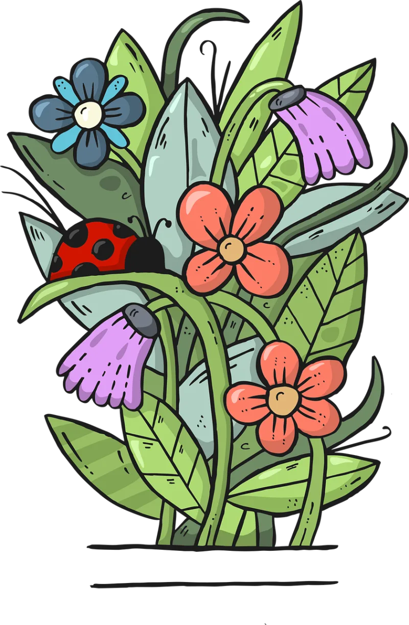 Bouquet Flowers Ladybug Stickdatei – Tiere