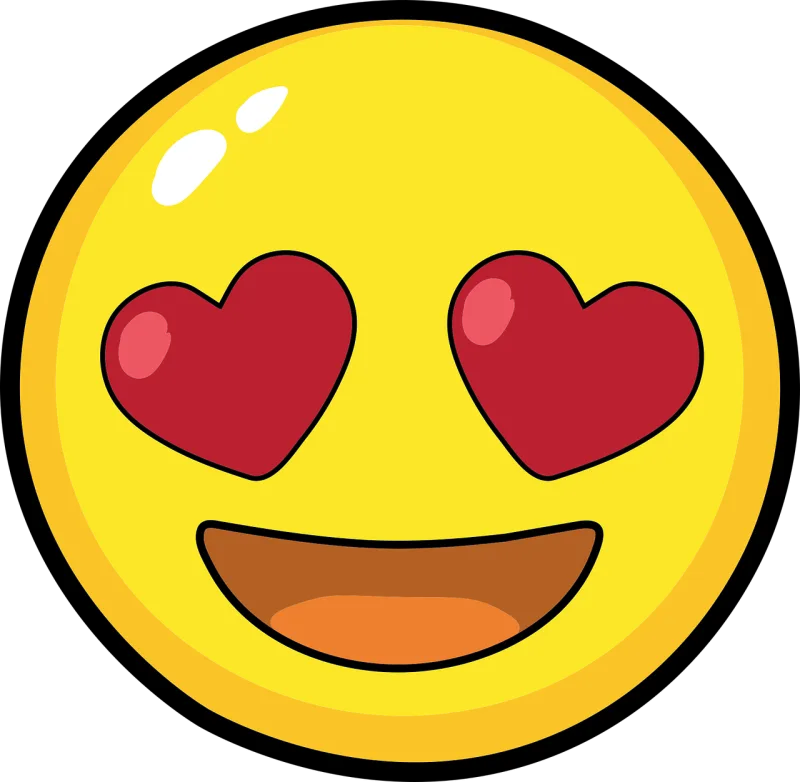 Emoji Heart eyes Love Stickdatei – Herzen & Liebe