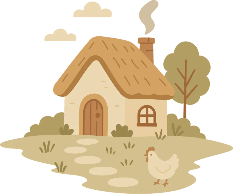 Village Home Rural Stickdatei – Natur