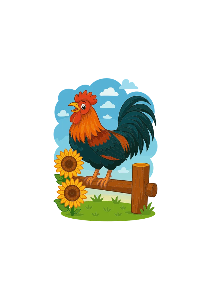 Ai generated Rooster Fence Stickdatei – Blumen