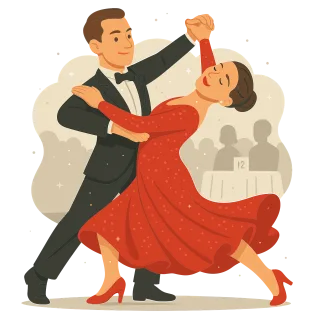 Ai generated Dance Pair Stickdatei – Herzen & Liebe