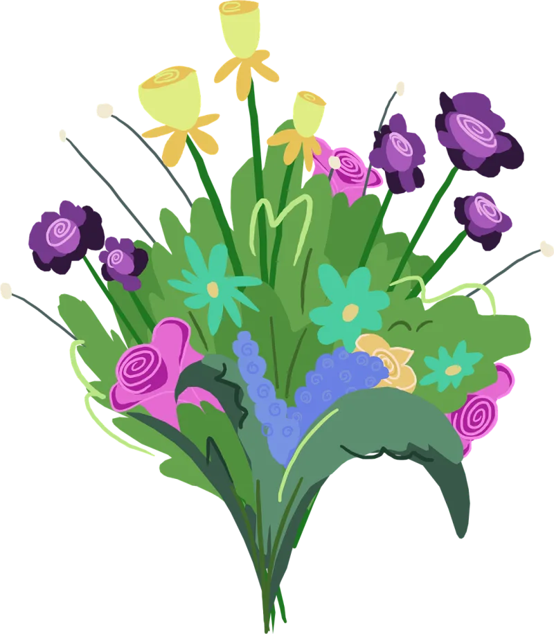 Bouquet of flowers Colorful Bouquet Stickdatei – Blumen
