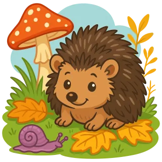 Ai generated Hedgehog Mushroom Stickdatei