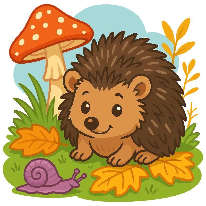 Ai generated Hedgehog Mushroom Stickdatei – Tiere