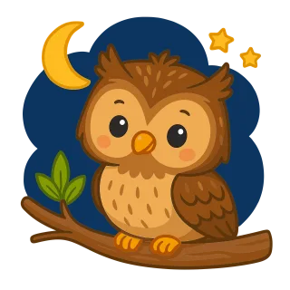 Owl Branch Moon Stickdatei
