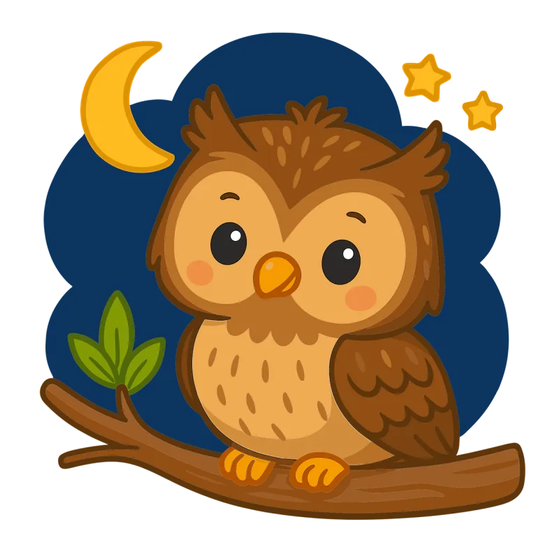 Owl Branch Moon Stickdatei – Tiere