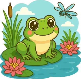Ai generated Frog Pond Stickdatei