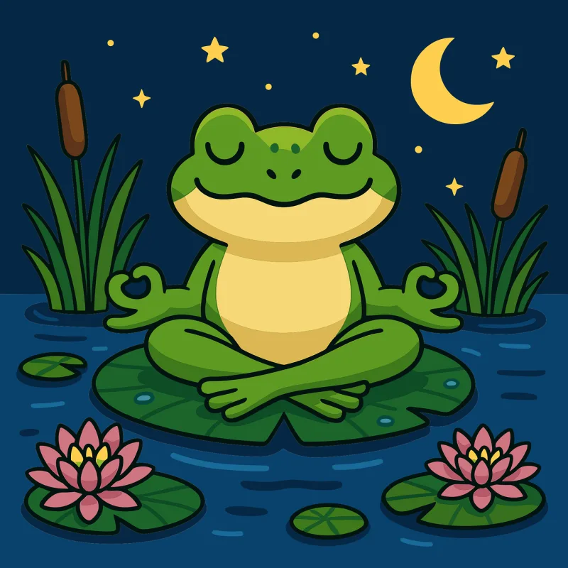 Ai generated Frog Pond Stickdatei – Blumen