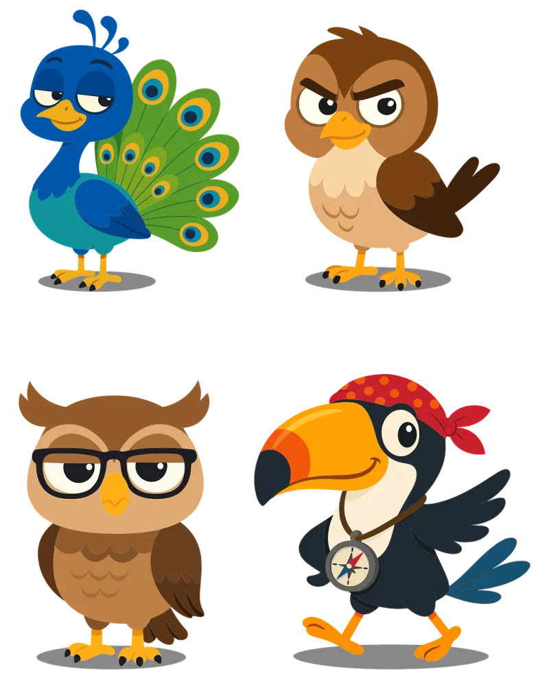 Ai generated Peacock Owl Stickdatei – Kinder