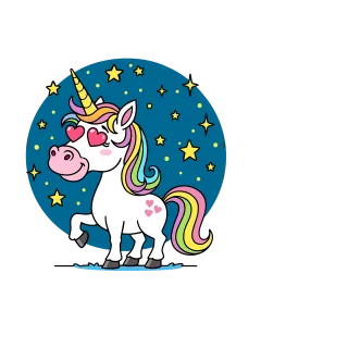 Unicorn Cartoon Cute Stickdatei