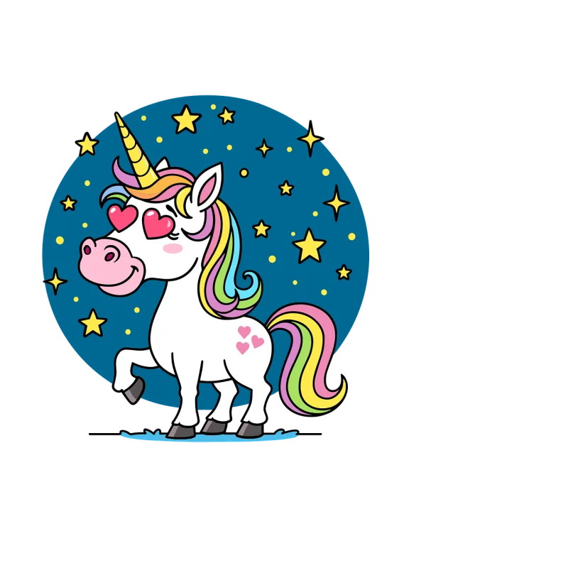 Unicorn Cartoon Cute Stickdatei – Kinder