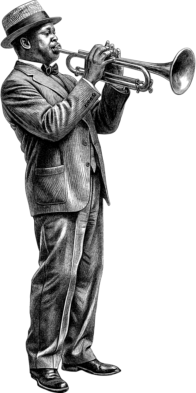 Man Trumpet Music Stickdatei – Musik