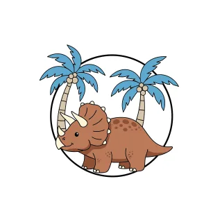 Dinosaur Triceratops Cartoon Stickdatei – Kinder