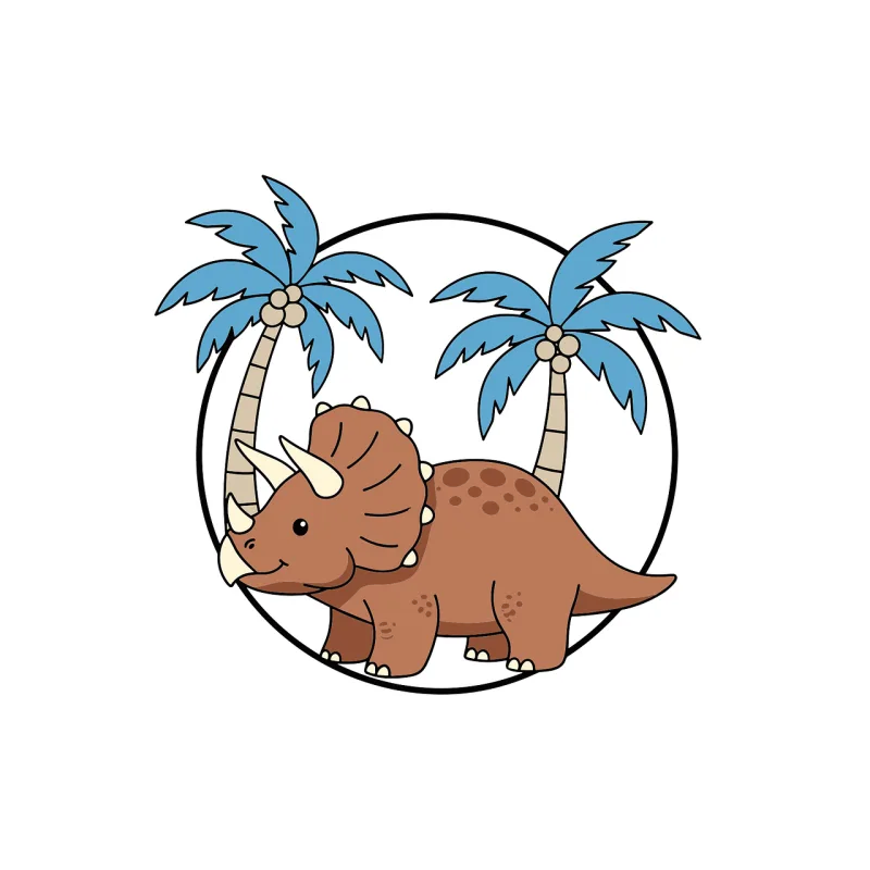 Dinosaur Triceratops Cartoon Stickdatei – Kinder