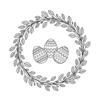 Easter Wreath Eggs Stickdatei