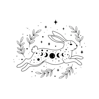 Hare Rabbit Moon Stickdatei – Tiere