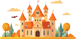 Castle House Cartoon Stickdatei