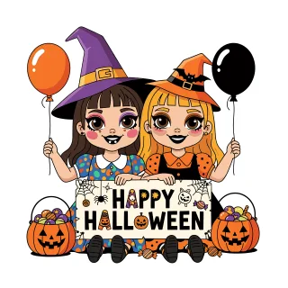 Halloween Witches Suits Stickdatei