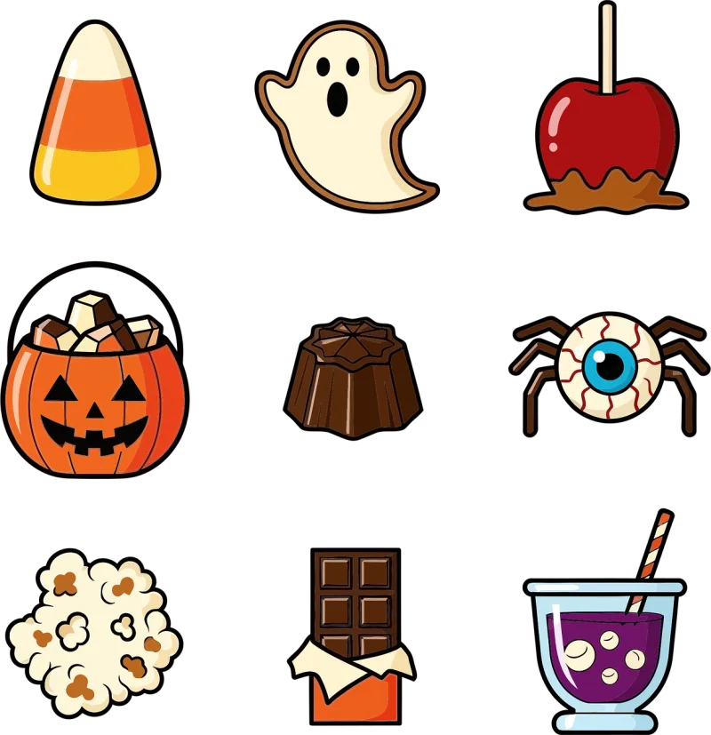 Halloween Food Candy Stickdatei – Essen & Trinken
