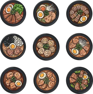 Ramen Noodles Japanese food Stickdatei