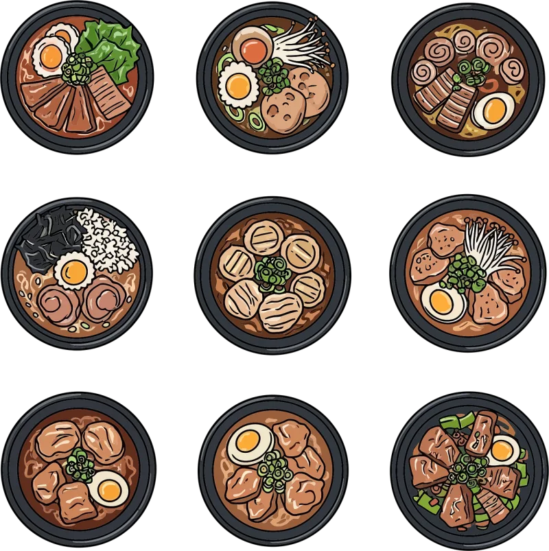 Ramen Noodles Japanese food Stickdatei – Natur