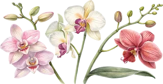 Watercolor Flower Pink Stickdatei