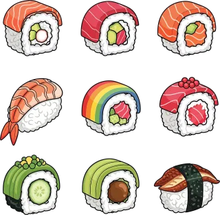 Sushi Japanese food Roll Stickdatei